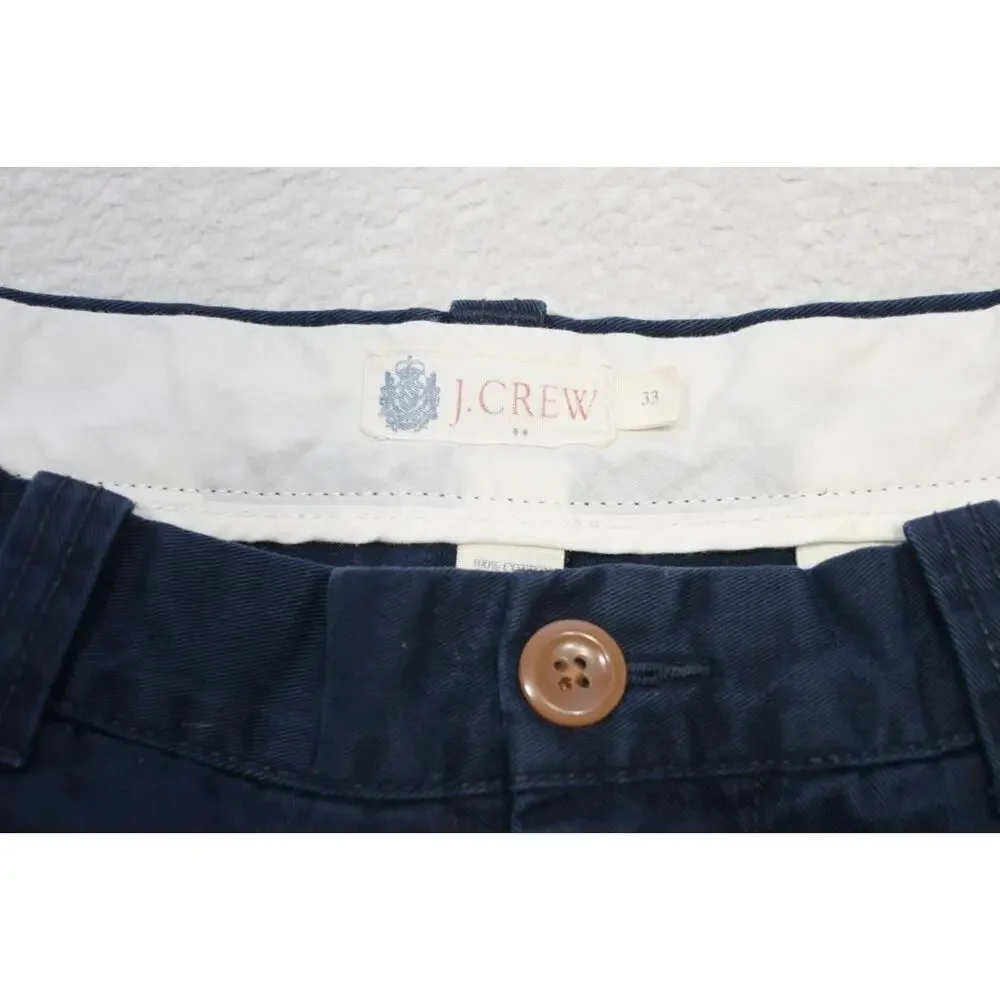 J Crew Khaki Chino Shorts Navy Sailing Anchor Casual Flat 10.5